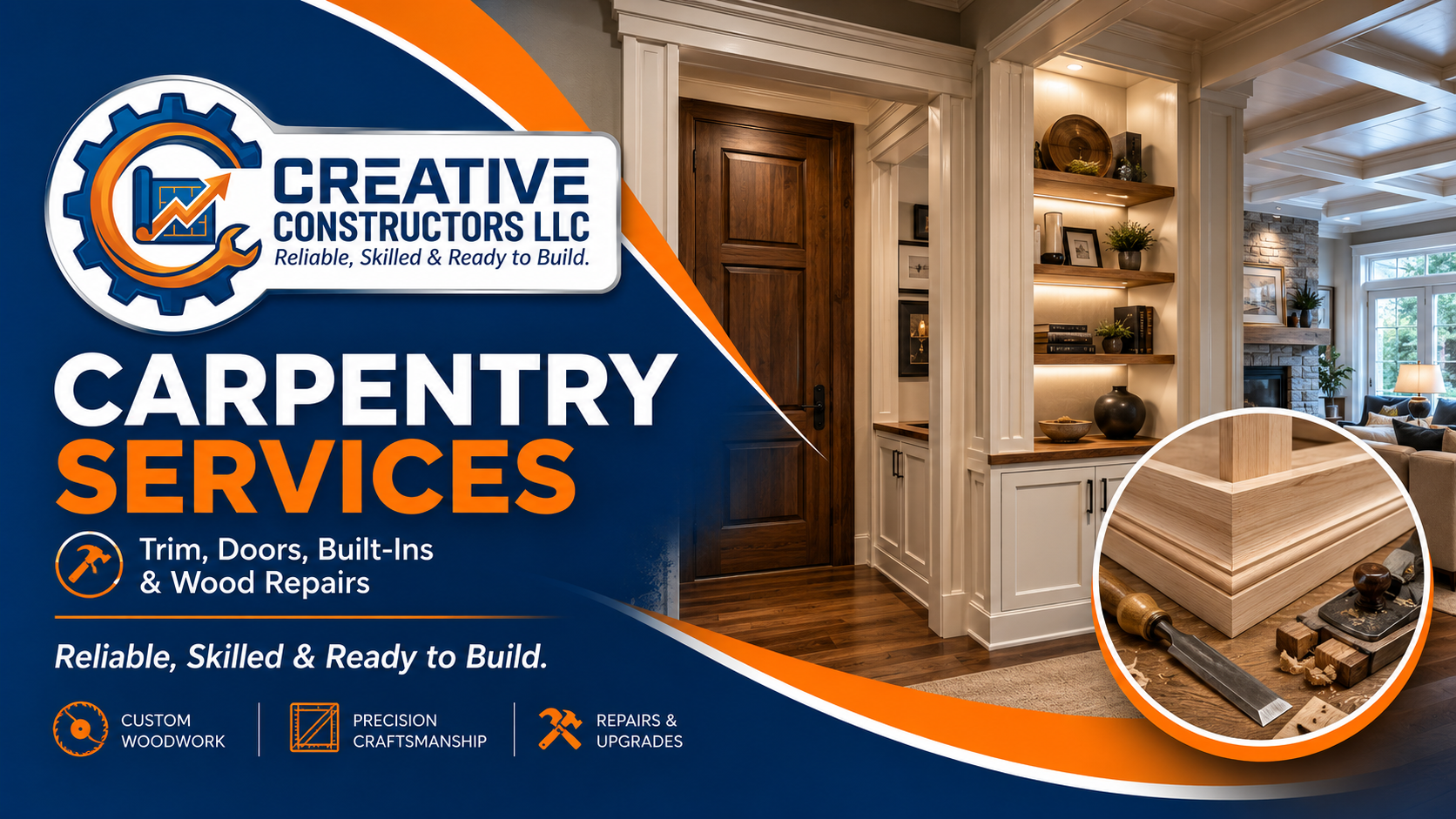 Carpentry services showcase by Creative Constructors